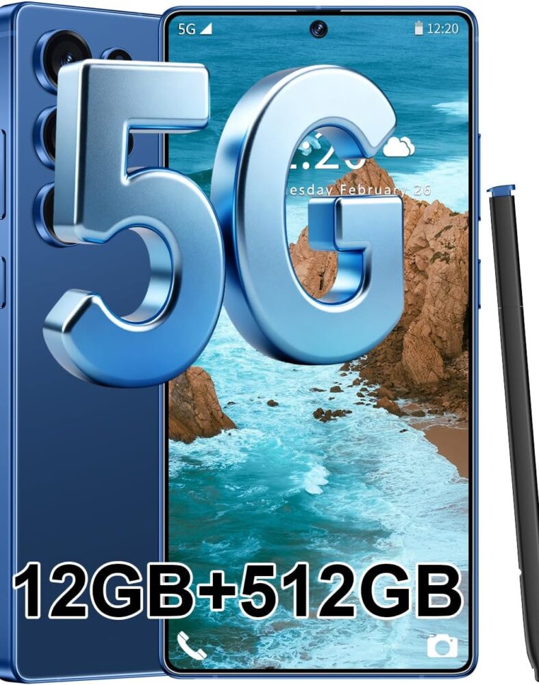 S25 Ultra 5G Unlocked Smartphone,12GB+512GB Fully Cell Phone for Android 14, 6.99" Unlocked Cell Phone, 7000mAh, 68MP+108MP Dual Camera/Dual SIM/Fingerprint Lock/Face (Deep Blue)