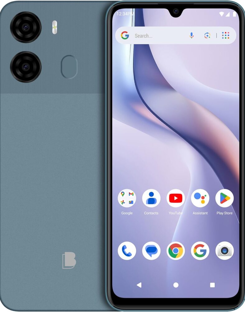 BLU K2 | Unlocked | 6.88” HD+ Display | 13MP Main Camera + 8MP Selfie Camera | 64GB | 5,000mAh Battery | Android 15 | US Version | US Warranty | Blue